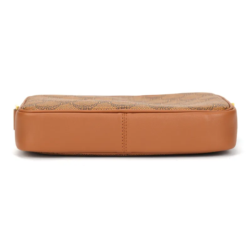 MCM Canvas With Leather Crossbody Bag, Shoulder Bag Trumpets Unisex Cognac-3
