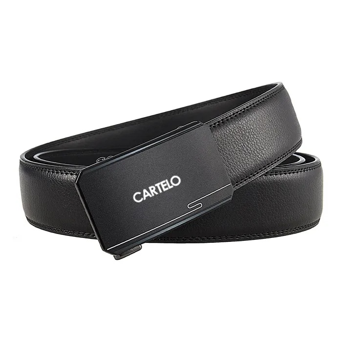 CARTELO Cow Split Leather Belts Men's Width 3.5CM-1