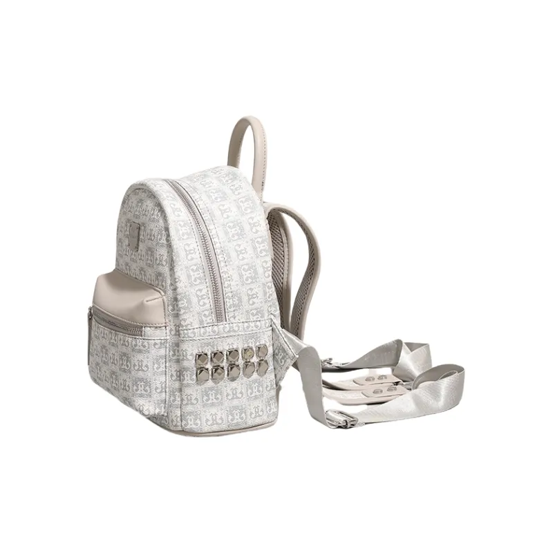 OCTSUI PU One Shoulder Portable Backpack Women's Ecru-3