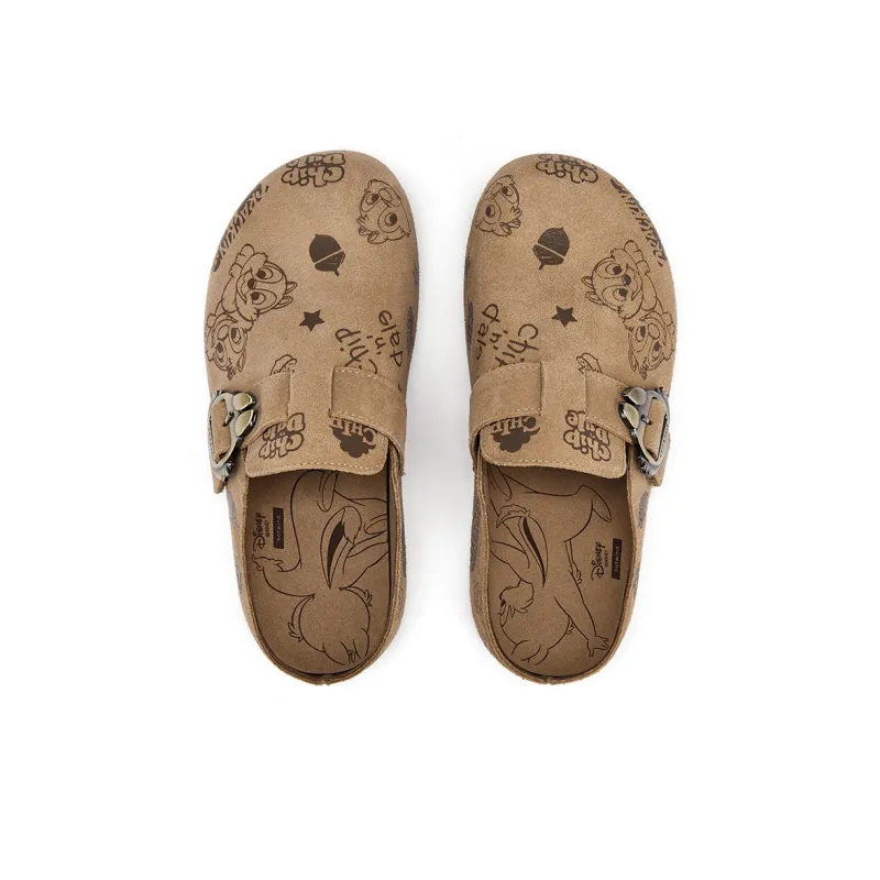 Disney x Hotwind Qiqi Didi Series Rubber Sole Abrasion Resistant Slip Resistant Closed Toe Slippers Women's-2