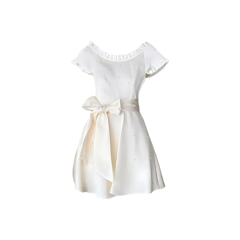 KKX Sleeveless Dresses Women's Pearl Princess Dress-0