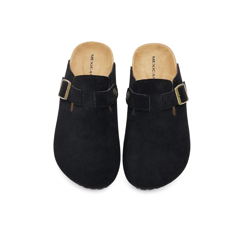 MEXICAN Rubber Sole Abrasion Resistant Slip Resistant Closed Toe Slippers Unisex Black-2