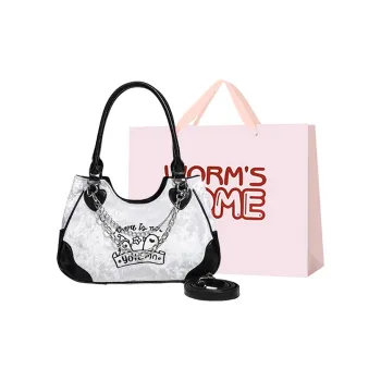 Worm's Home PU Shoulder Bag, Crossbody Bag, Handbag Women's White