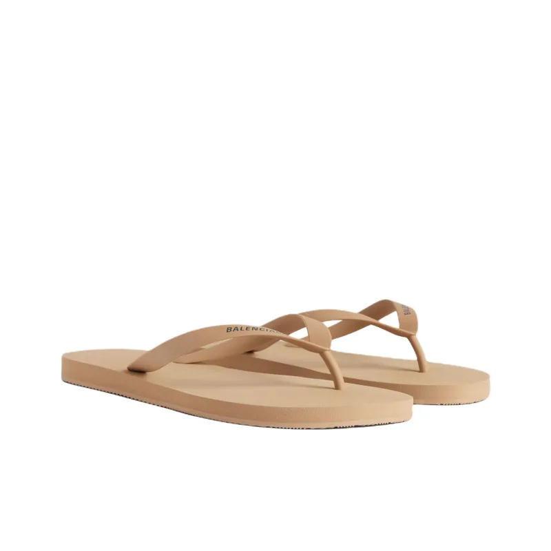 Balenciaga Odor Resistant Flip Flops Men's Beige-2