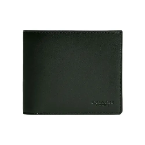 COACH 3 IN 1 Wallet Glove Tanning Coin Purse Wallet Men's Green