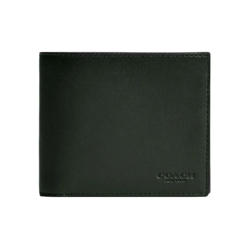 COACH 3 IN 1 Wallet Glove Tanning Coin Purse Wallet Men's Green-0