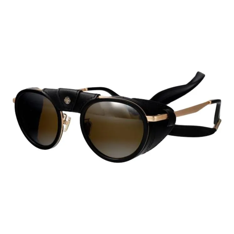 Vuarnet Titanium Acetate Metal Oval Sunglasses Women's Gold-0
