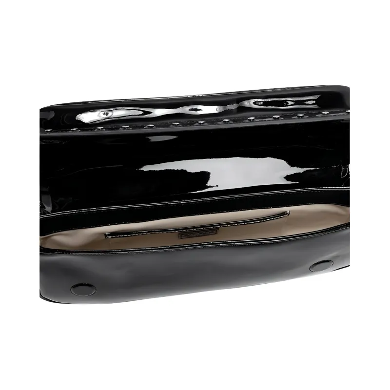 By Far Patent Leather Cow Leather Handbag Shoulder Bag Women's Black-4