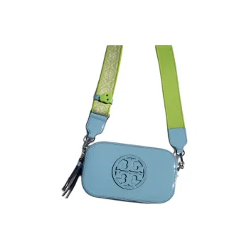 TORY BURCH BonBon Collaboration Miller Patent Leather Shoulder Bag, Crossbody Bag Mini Women's Blue
