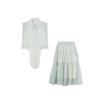 THE SEA LIFE Two Piece Skirt Sets Women's Clear Blue