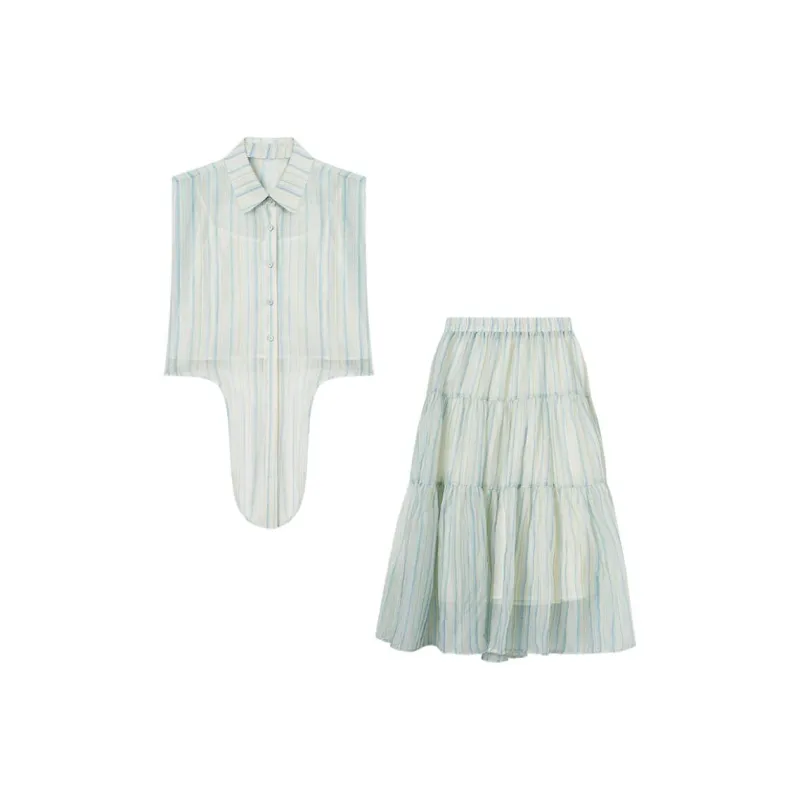 THE SEA LIFE Two Piece Skirt Sets Women's Clear Blue-0