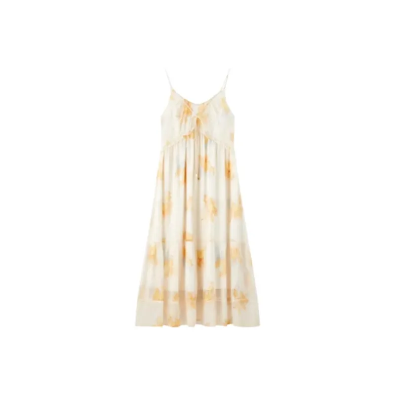 PEACEBIRD Slip Dresses Women's Warm Yellow-0