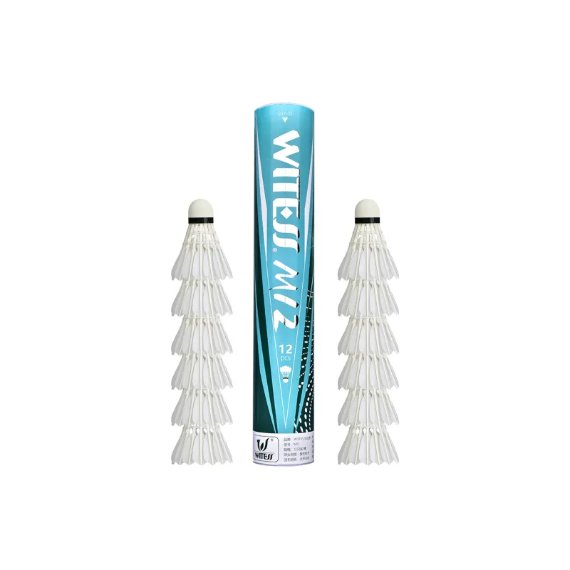 WITESS M12 Goose Feather Shuttlecock 12 Pack Goose Feather Shuttlecocks-0