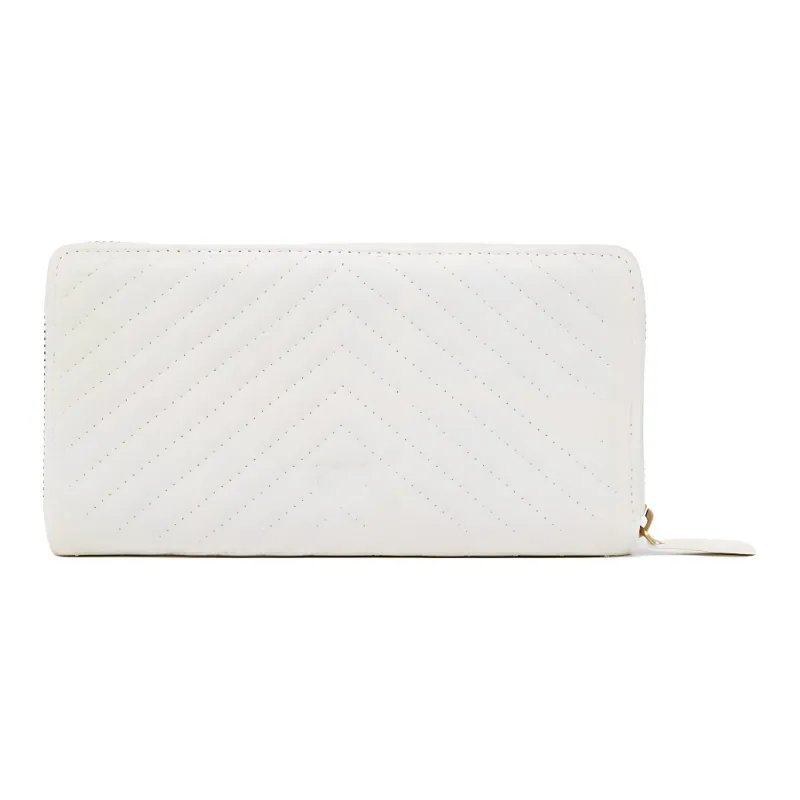 PINKO Sheepskin Wallet Women's Ecru-1