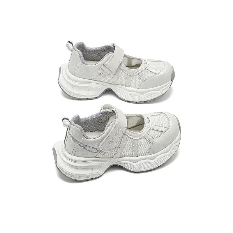 La Chapelle Anti Slip Wear Resistant Low Top Chunky Sneakers Women's Gray-3