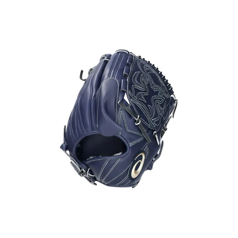 Asics Baseball Gloves Pitcher Glove Cow Split Leather Men's Blue-3