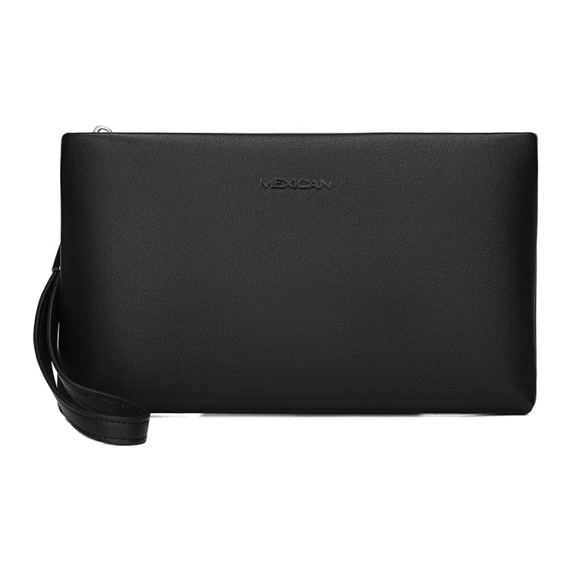 MEXICAN Cow Leather Clutch Men's Black-0