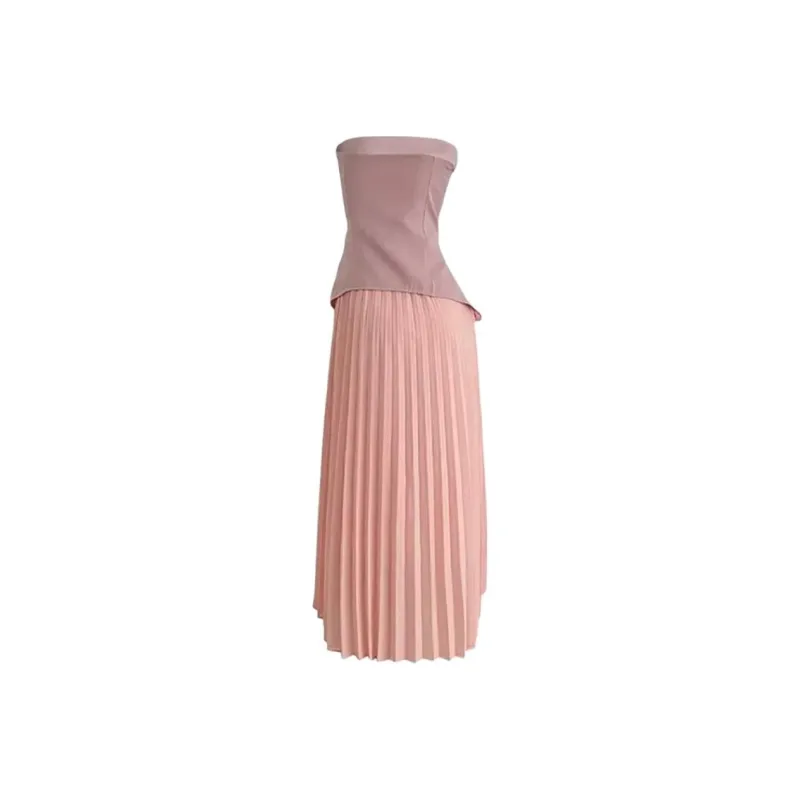 SKYA Sleeveless Dresses Women's Pink With Shoulder Strap-1