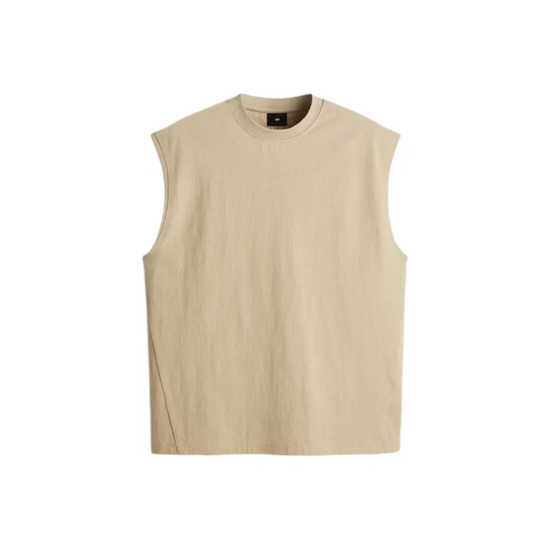 H&M Tank Tops Men Beige-0