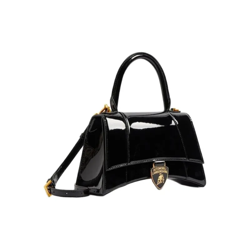 Balenciaga Automobili Lamborghini Collaboration Hourglass Patent Leather Handbag Trumpets Women's Black-2