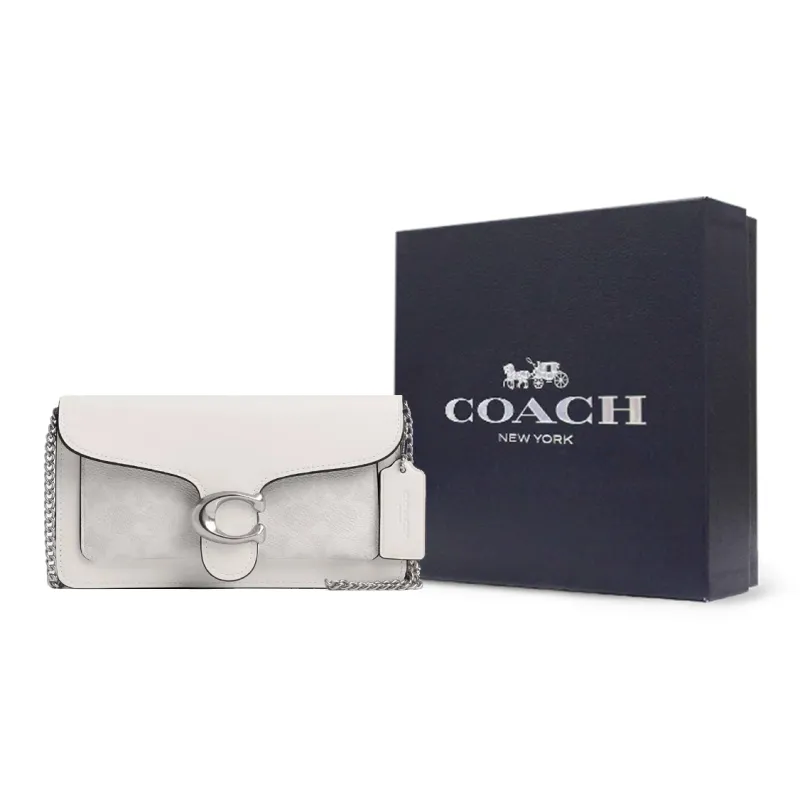 COACH Tabby Calfskin Portable Crossbody Bag, Shoulder Bag Small Size Women's Chalk White-10