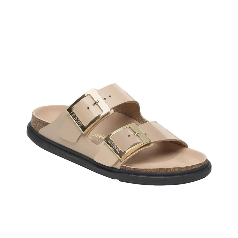 Birkenstock Arizona Rubber Sole Abrasion Resistant Slide Slippers Women's Beige Regular Loose Fit-1