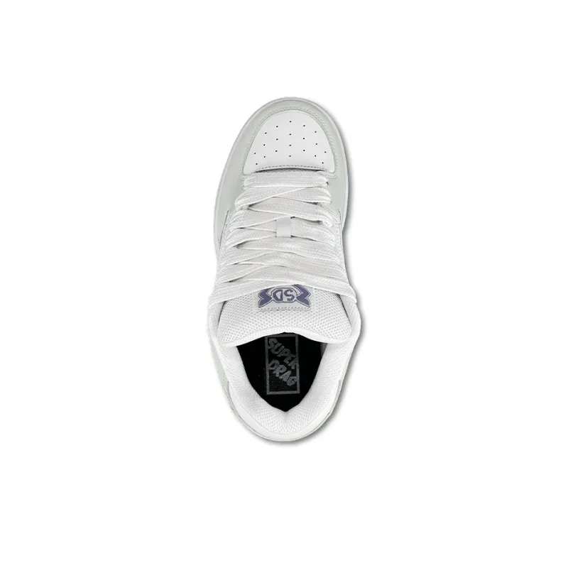 LuzaoT SUPER DRAG Coverage Breathable Low Top Skateboard Shoes Women's White Light Moon-3