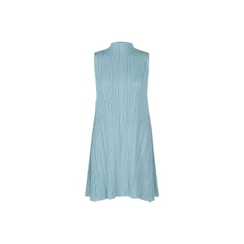 PLEATS PLEASE ISSEY MIYAKE Sleeveless Dress Women's Blue Gray