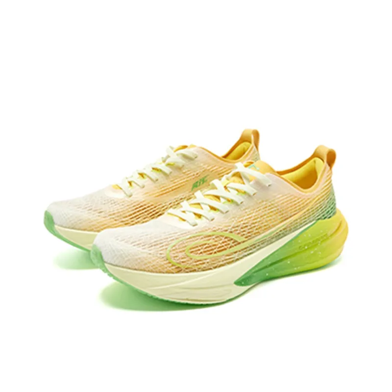 QIAODAN Cushioning And Breathable Low Top Physical Fitness Test, Physical Exam, Racing Running Shoes Men's Yellow Green-1