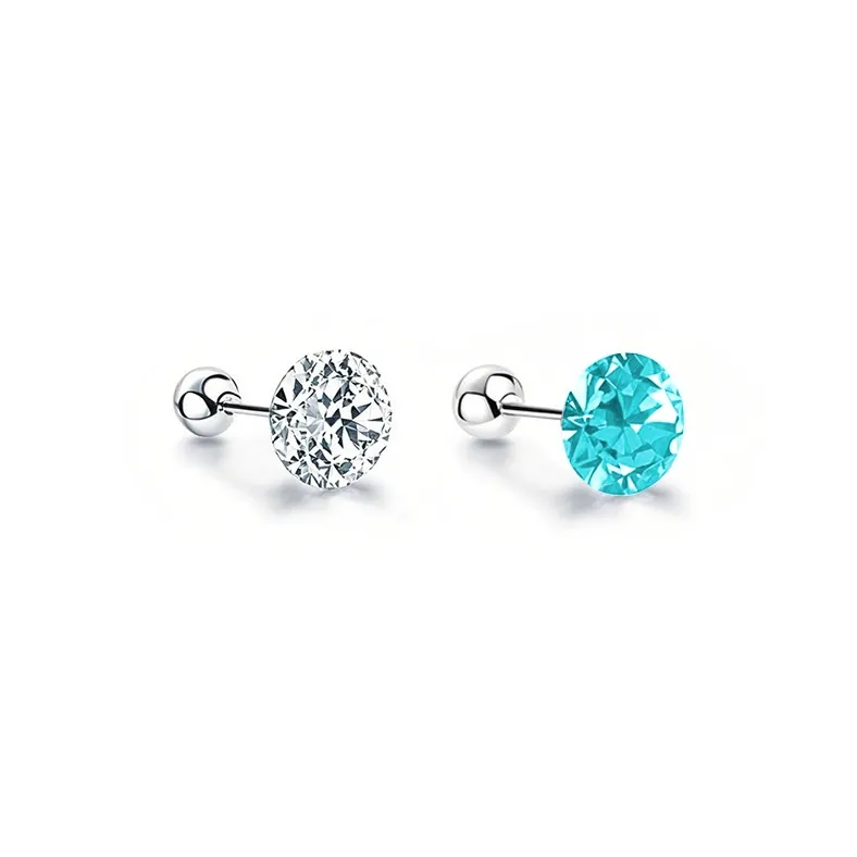 Titanium Steel Ear Care Stud Earrings Fashion Stud Earrings Unisex Multicolor Sparkling Gift Box Set-20