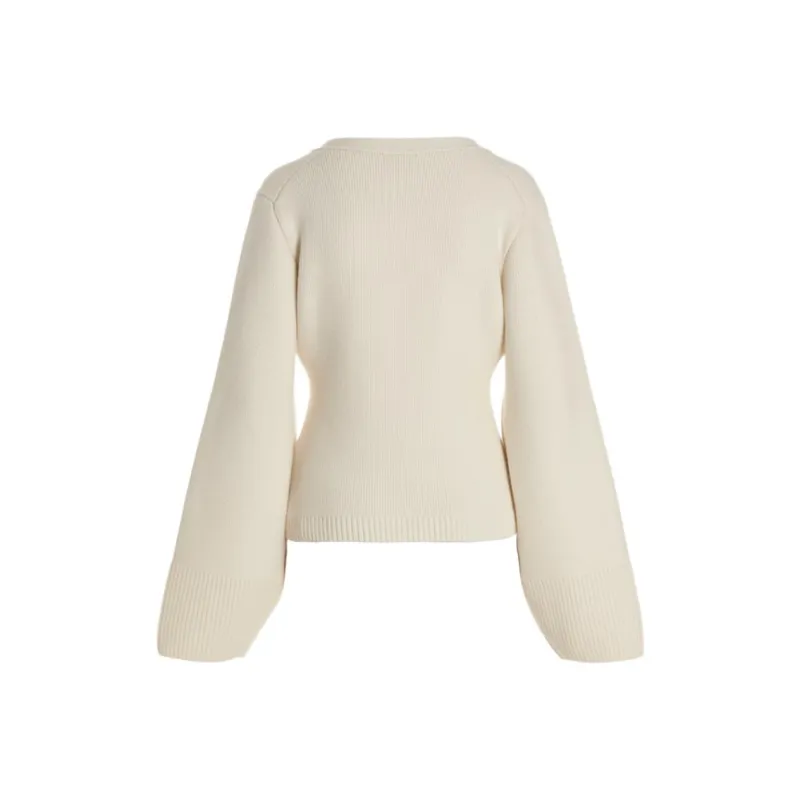 KHAITE Scarlet Long Sleeved V Neck Cardigan-1