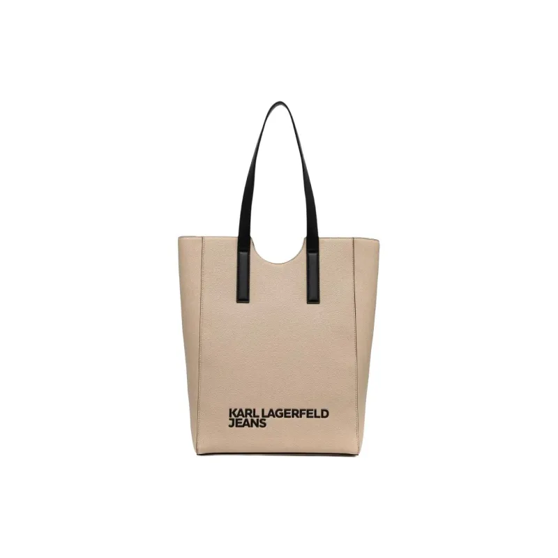 KARL LAGERFELD Recycled Polyurethane Tote Bag, Shopping Bag, Shoulder Bag Women's Light Umber-0