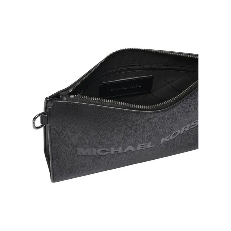 MICHAEL KORS MK Cooper Cow Leather Clutch Tubas Men's Black-3