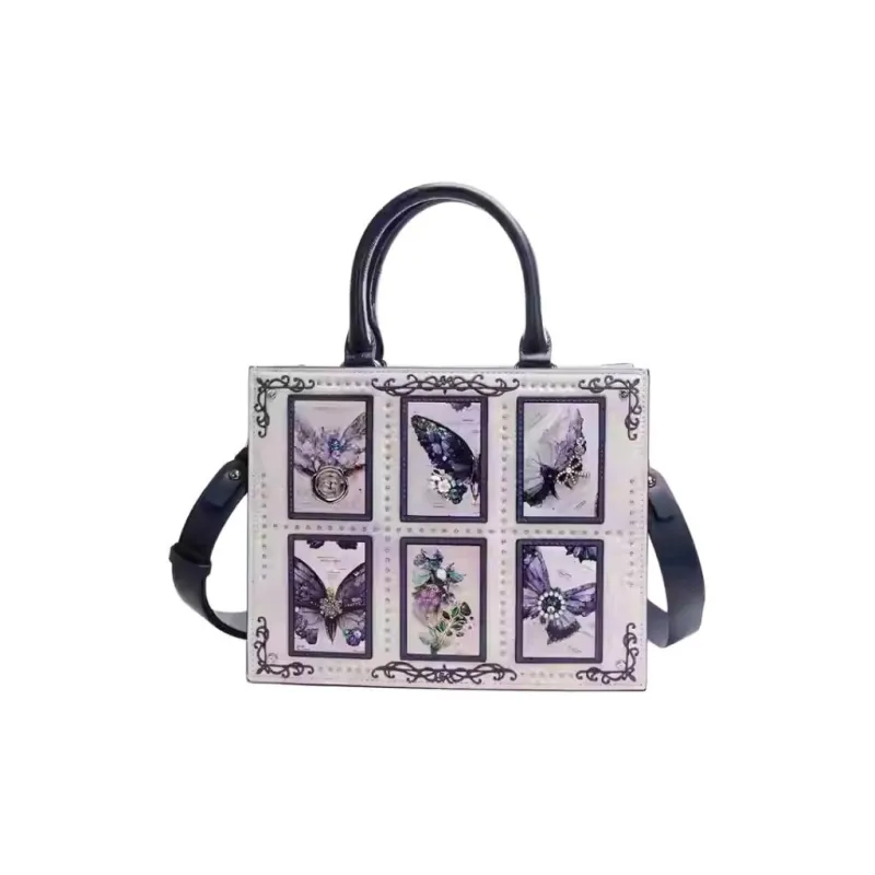 Anthracene Cow Leather Tote Bag, Shopping Bag, Shoulder Bag, Crossbody Bag, Handbag Women's Multicolor-1