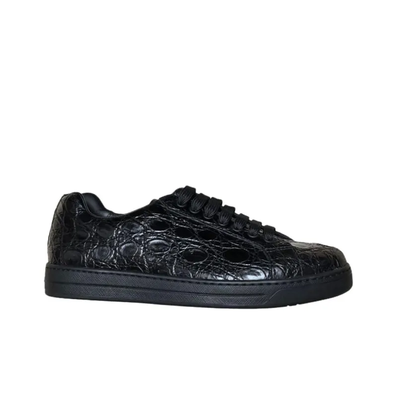 PRADA Low Top Skateboard Shoes Men's Black-1
