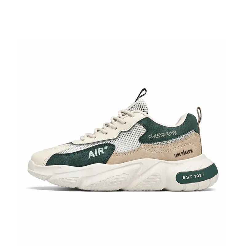 JANE HARLOW Slip Resistant, Abrasion Resistant, Breathable Low Top Chunky Sneakers Men's-0