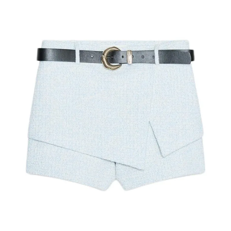 ZARA Casual Shorts Women's Nude/Blue-0