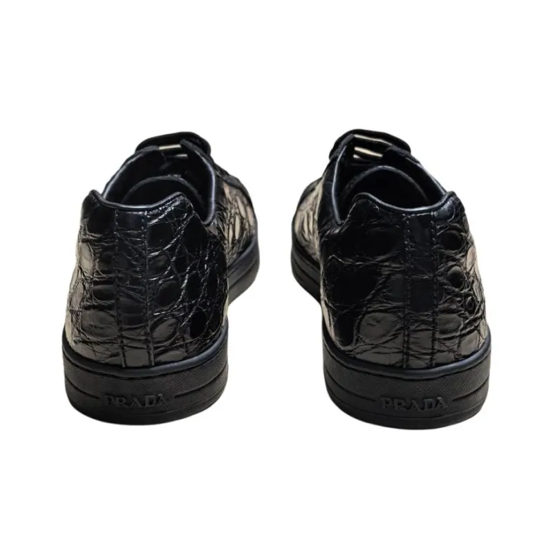 PRADA Low Top Skateboard Shoes Men's Black-5