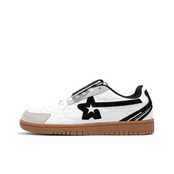 RIPSTAR SOCCER Trainer Black&White Slip Resistant Cushioning Low Top Skateboard Shoes Unisex Black White