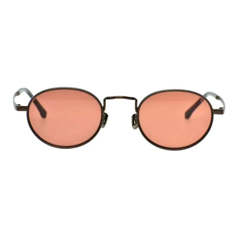 EYEVAN 7285 Metal Round Sunglasses Unisex Brown-1