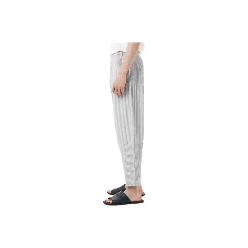 Homme Plissé Issey Miyake Casual Pants Men's Light Gray-3
