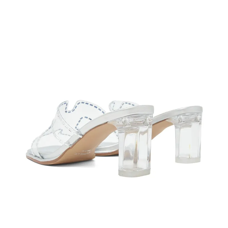 COMELY Slide Slippers Women's Silver/Beige/Transparent-4