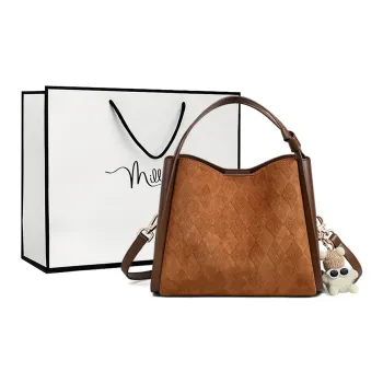 MILLIE'S Fabric, Synthetic Leather Shoulder Bag, Crossbody Bag, Handbag Women's Brown