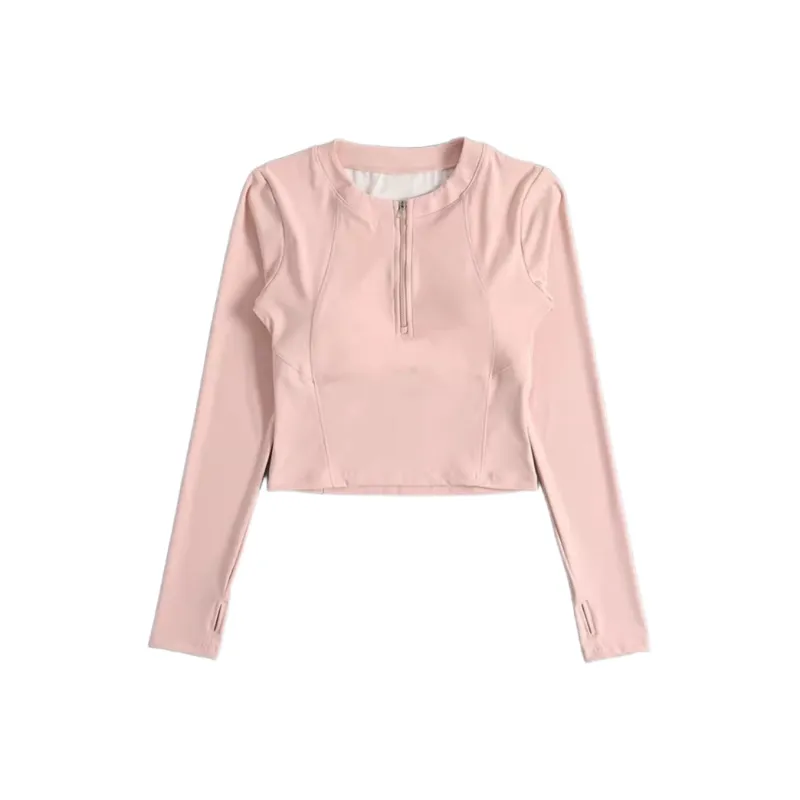 GUAILILUOLI Yoga Jackets Women's Pink-0
