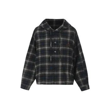 CHUANCHUANYEJIA Shirts Women's Blue Gray