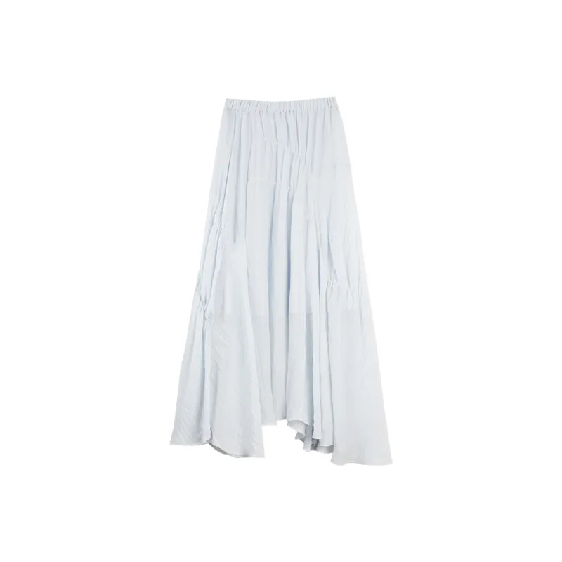 ELLE Casual Long Skirts Women's Blue-1