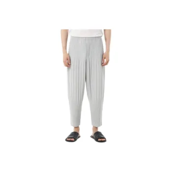 Homme Plissé Issey Miyake Casual Pants Men's Light Gray
