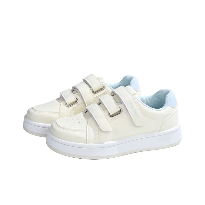 RENBEN Non slip Lightweight Low Top Skateboard Shoes Women's Beige Yellow-2