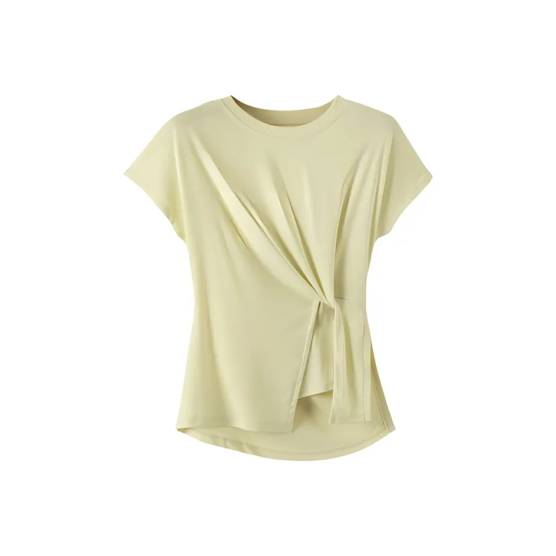 Late White T Shirt Women's Yellow Cream-0
