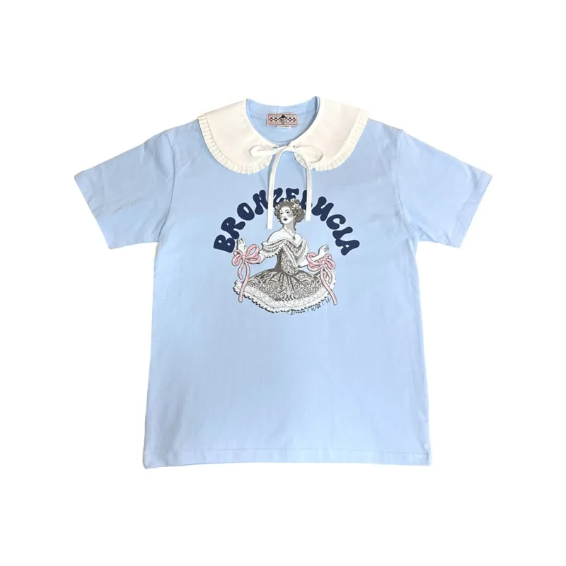 Bronze Lucia T Shirts Women's Sky Blue-0